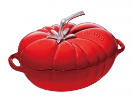 Staub Kochgeschirr Cocotte Tomate oval Bräter Kochtopf Gusseisen Kirschrot 25cm