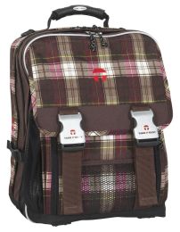 Take it easy Schulrucksack Schultasche Schulranzen Rucksack Lond.PLAID braun/pink
