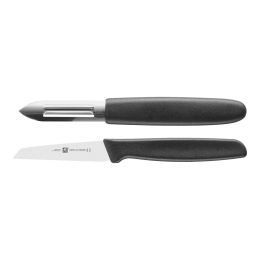 ZWILLING Gemüsemesser Messerset, 2-tlg. Sparschäler Schwarz Edelstahl