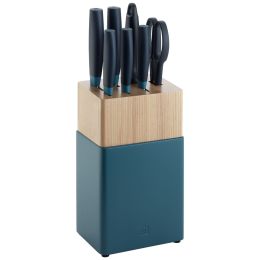 ZWILLING Now S Messerblockset 8-tlg, Blau  rostfreiem Spezialstahl  Eisgehärtete FRIODUR Klingen