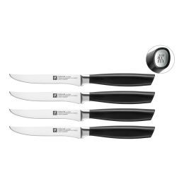 ZWILLING All * Star 4 tlg. Steakmesserset 4-tlg, Silber Eisgehärtete FRIODUR Klinge