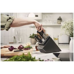 ZWILLING Gourmet Messer Selbstschärfender Messerblock, 7-tlg Esche Anthrazit