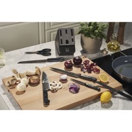 ZWILLING Gourmet Messer Selbstschärfender Messerblock, 7-tlg Esche Anthrazit