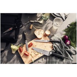 ZWILLING **** VIER STERNE Messer Reiseset, 7-tlg Schwarz Buchenholzbrett