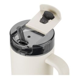 ZWILLING Thermo Plus Isolierbecher Thermobecher mit Strohhalm, 900 ml Edelstahl Cream