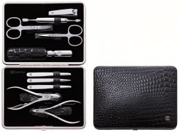 Zwilling ZWILLING® Classic Inox Rahmen-Manicure Etui Kroko Nagelpflegeset schwarz, 10-tlg.