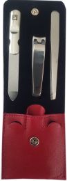 Zwillling ClassicInox Manicure Etui 4tlg.Taschenetui + Multitool/Taschenmesser rot
